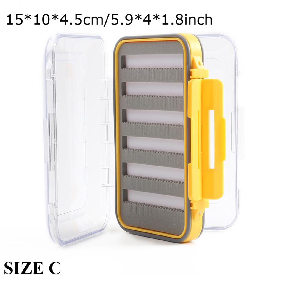 Maximum catch Fly Box Waterproof Slit Foam High Density 4 size Fly Fishing Tackle Box