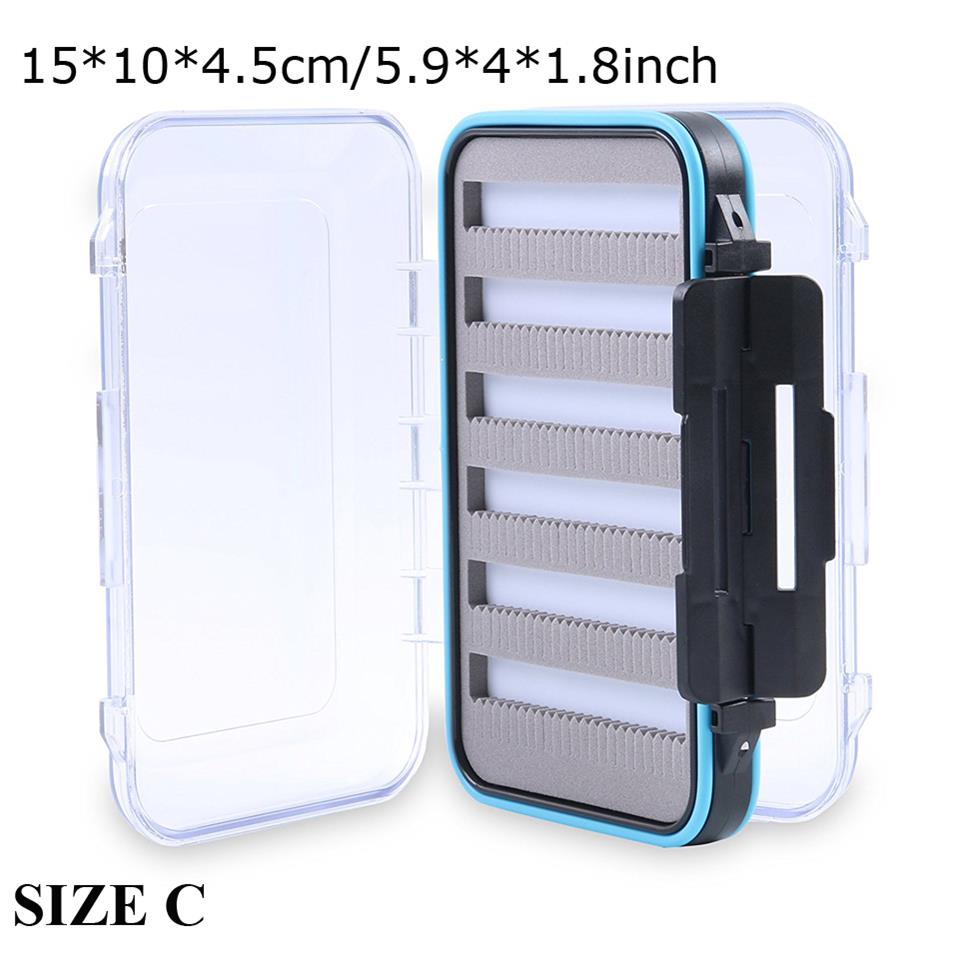 Maximum catch Fly Box Waterproof Slit Foam High Density 4 size Fly Fishing Tackle Box