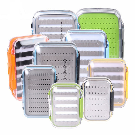 Maximum catch Fly Box Waterproof Slit Foam High Density 4 size Fly Fishing Tackle Box