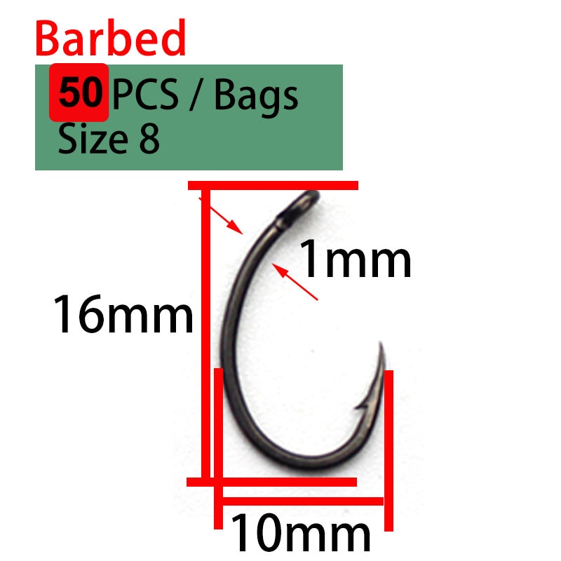 50PCS Stainless Steel Barbed hooks