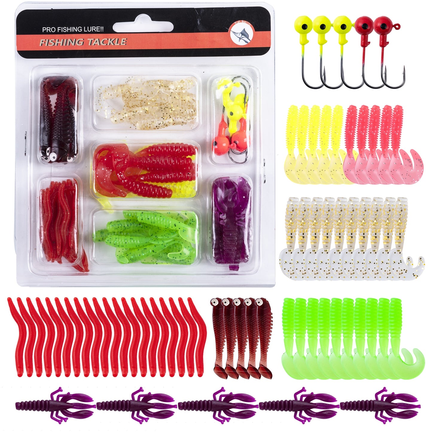 40 pcs Soft Lure Kit