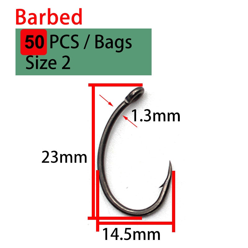 50PCS Stainless Steel Barbed hooks