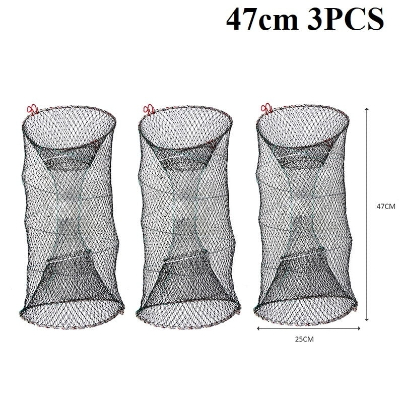 Foldable Bait Cast Mesh Fish Trap