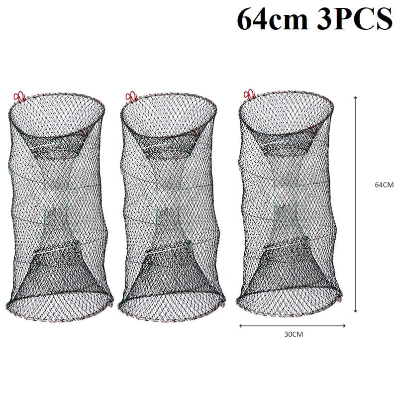 Foldable Bait Cast Mesh Fish Trap