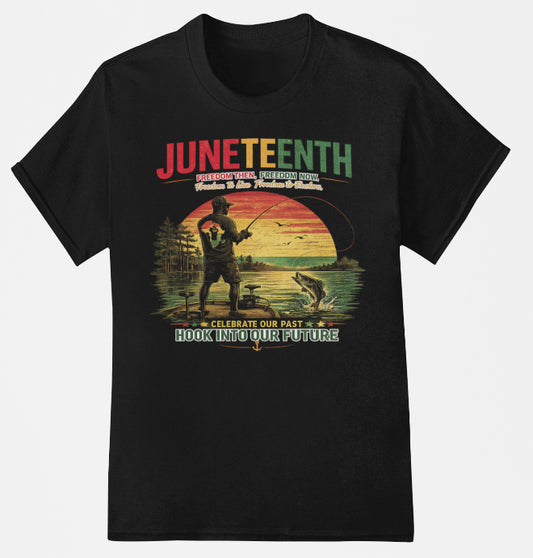 Juneteenth Hook Into Our Future™ Fishing T-Shirt