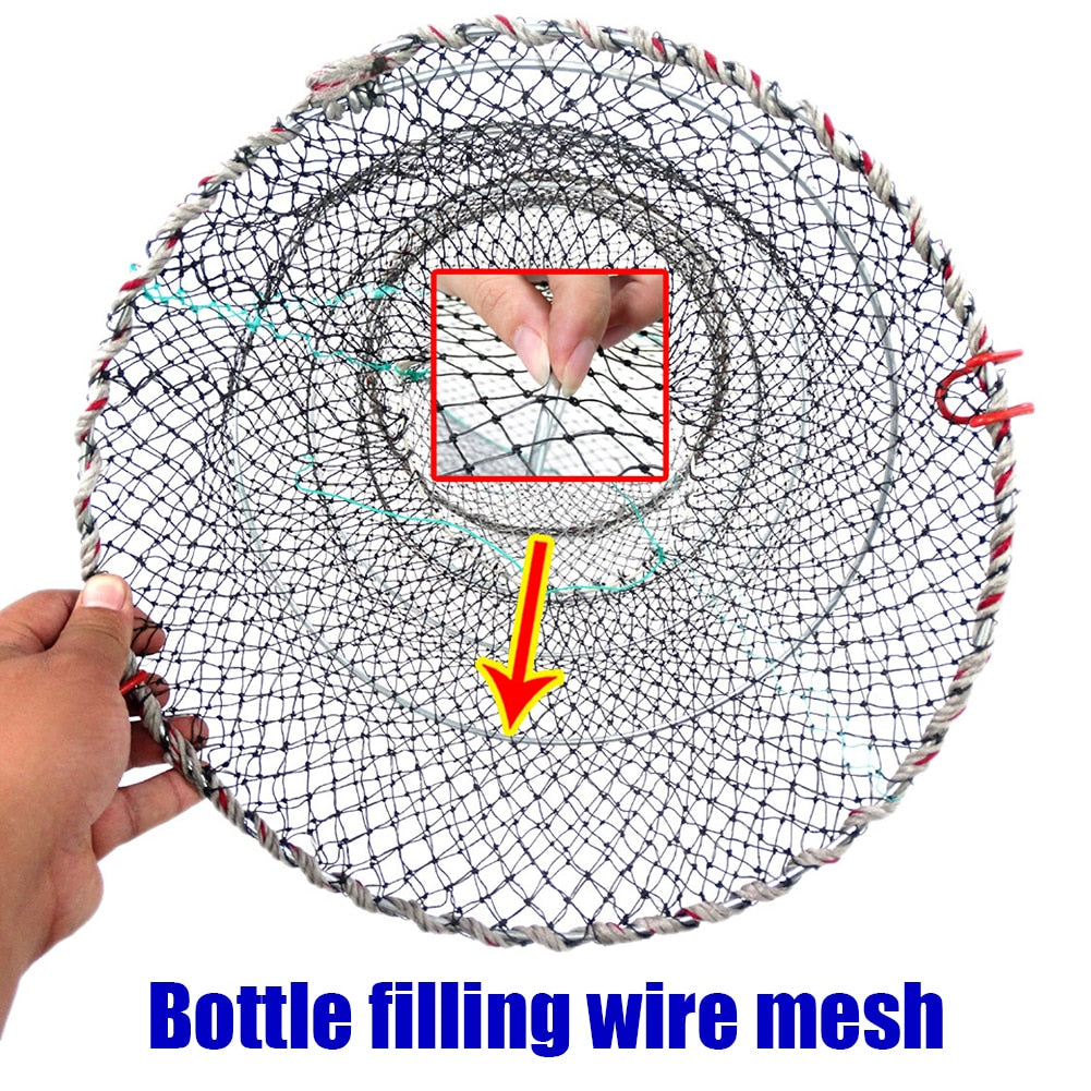 Foldable Bait Cast Mesh Fish Trap