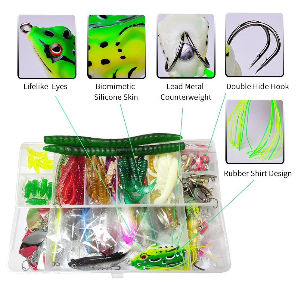 Fishing Lure Kit Soft and Hard Bait Set