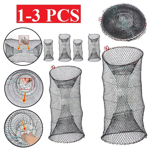 Foldable Bait Cast Mesh Fish Trap