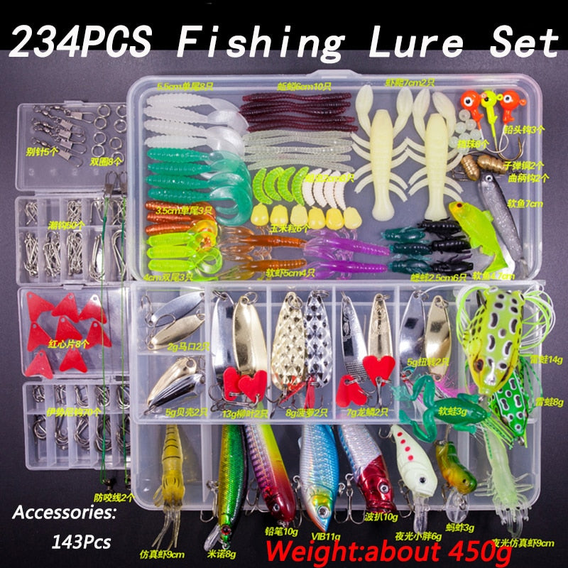 Fishing Lure Kit Soft and Hard Bait Set