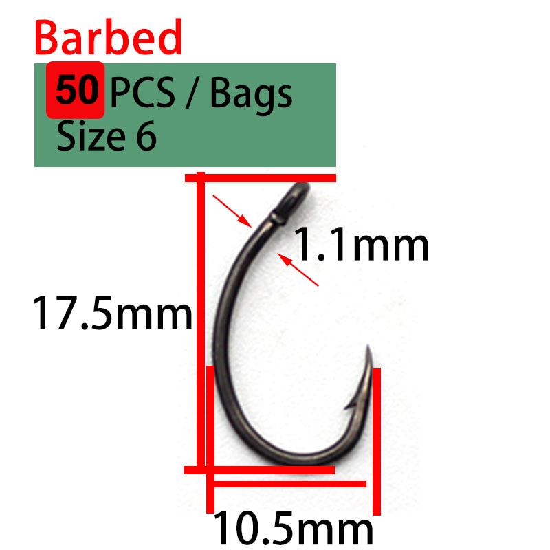 50PCS Stainless Steel Barbed hooks